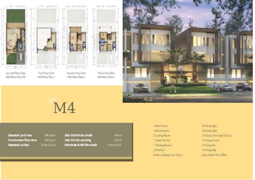 Biệt thự khu Q Ciputra Hà Nội mẫu thiết kế M4