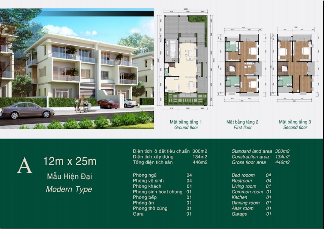 Biệt thự khu K Ciputra Hà Nội Mẫu A