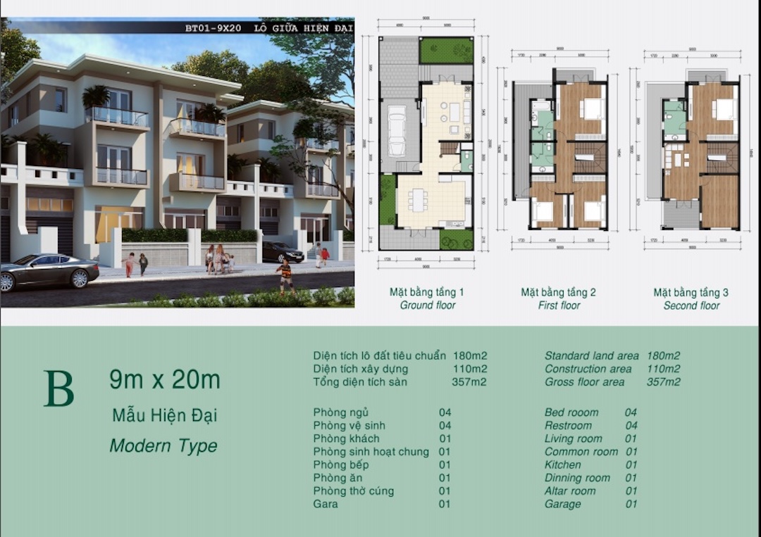 Biệt thự khu K Ciputra Hà Nội Mẫu B