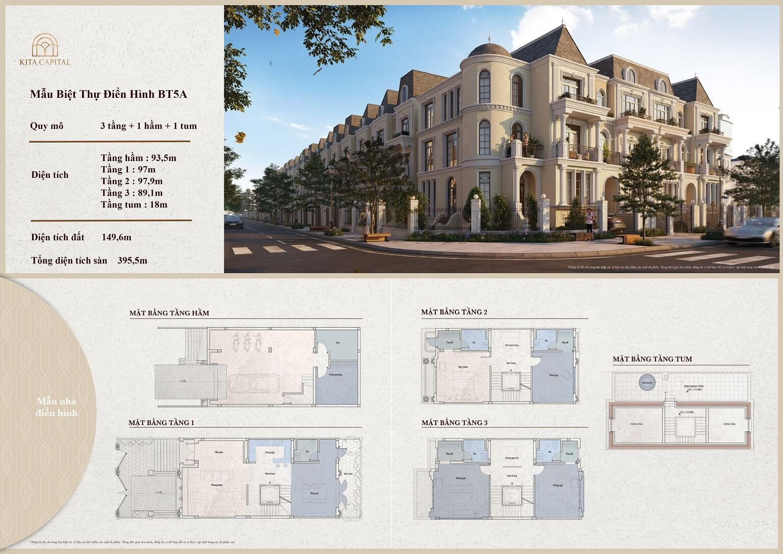 Layout mặt bằng thiết kế Biệt thự BT05A Kita Capital Ciputra Hà Nội