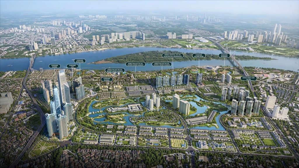 Sơ đồ Phối cảnh tổng thể khu đô thị Nam Thằng Long Ciputra Hà nội