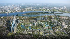 Sơ đồ Phối cảnh tổng thể khu đô thị Nam Thằng Long Ciputra Hà nội